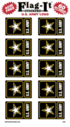 US Army Logo Flag Stickers - Army Logo Flag Stickers - 60 per pkg.