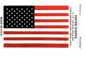 US Waterproof Vinyl Flag Decal<br>5" x 8"  