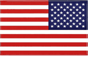US Waterproof Vinyl Flag Decal Right Hand<br>3 1/2" x 5"