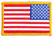 US Flag Patch 3"x2" Rectangle with Hook backing