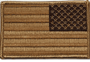 US Flag Patch Subdued Brown - Reverse