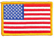 US Flag Patch 3"x2" Rectangle with Hook backing