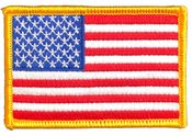 US Flag Patch - Rectangle with Hook backing