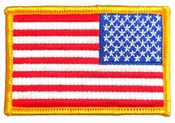 US Flag Patch - Rectangle with Hook backing