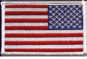 US Flag Patch - White Border Reversed