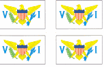 US Virgin Island Flag Stickers - Sheet of 50