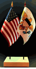 US Virgin Islands and US Flag Desk Set