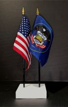 Utah - Old Design and US Flag Desk Set
