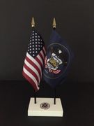 Utah - Old Design and US Flag Executive Desk Set