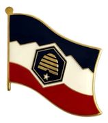 Utah Flag Lapel Pins - Single New 2024 Version