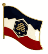 Utah Flag Lapel Pins - Single New 2024 Version