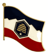 Utah Flag Lapel Pins - Single New 2024 Version