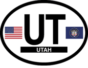 Utah Flag It Oval Decal