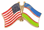 Uzbekistan Flag Lapel Pin - Double