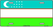 Uzbekistan Flag License Plate