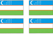 Uzbekistan Flag Stickers - Sheet of 50