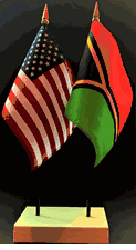 Vanuatu and US Flag Desk Set