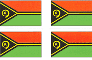 Vanuatu Flag Stickers - Sheet of 50