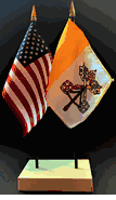 Vatican City and US Flag Desk Set