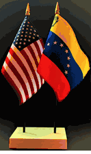 Venezuela and US Flag Desk Set