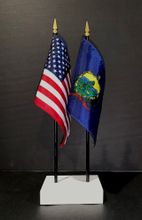 Vermont and US Flag Desk Set