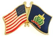 Vermont Flag Lapel Pin - Double