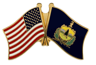 Vermont Flag Lapel Pin - Double