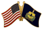 Vermont Flag Lapel Pin - Double