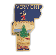 Vermont Map Lapel Pin - Updated Version