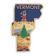 Vermont Map Lapel Pin - Updated Version