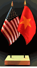 Vietnam and US Flag Desk Set