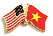 Vietnam Flag Lapel Pin - Double