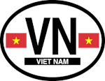 Vietnam Flag It Oval Decal