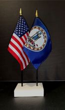 Virginia and US Flag Desk Set