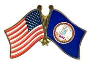 Virginia Flag Lapel Pin - Double 