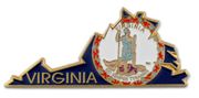 Virginia Map Lapel Pin - Updated Version