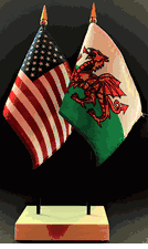 Wales and US Flag Desk Set