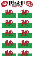 Wales Flag Stickers 50 Stickers per package