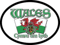 Wales Motto Flag It Oval Decal