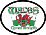 Wales Motto Flag It Oval Decal