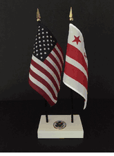 Washington DC and US Flag Executive Desk Set