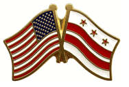 Washington DC Flag Lapel Pin - Double