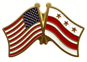 Washington DC Flag Lapel Pin - Double
