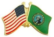 Washington Flag Lapel Pin --  Double