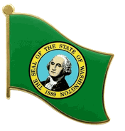 Washington Flag Lapel Pin - Single