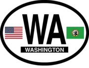 Washington Flag It Oval Decal