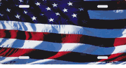 Waving American Flag License Plate