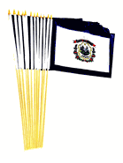 West Virginia 12" x 18" Miniature Stick Flags