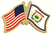 West Virginia Flag Lapel Pin - Double