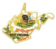 West Virginia Map Lapel Pin - Updated Version